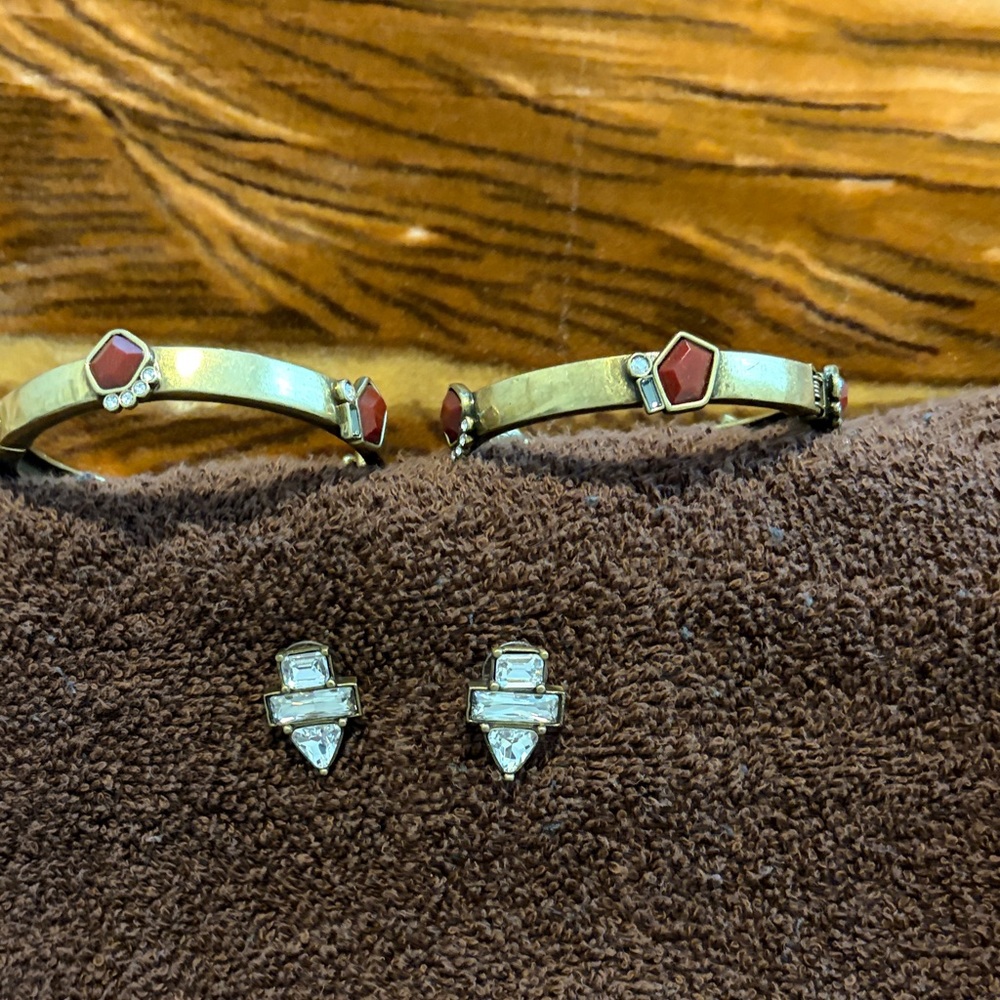 Elegant Silpada KR Gold and Red Women's Jewelry Set